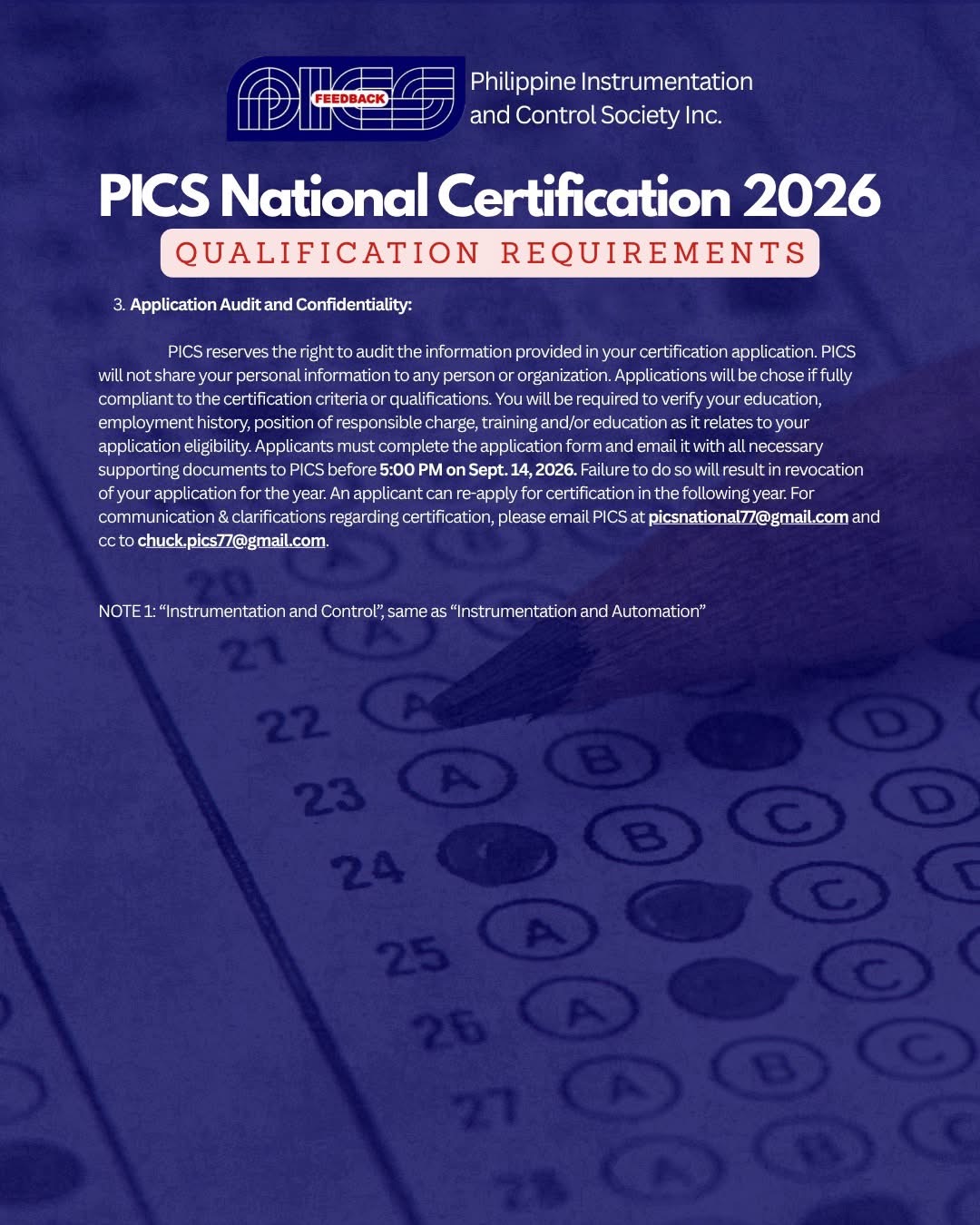 Application audit, confidentiality and submission requirements